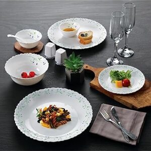 Cello Opalware Dazzle Tropical Lagoon Dinner Set - 18 Pcs, Serving for 6 | Lightweight, Chip Resistant, Bone Ash Free Crockery | Microwave & Dishwasher Safe |Ideal for Daily Use, Servings & Gifting